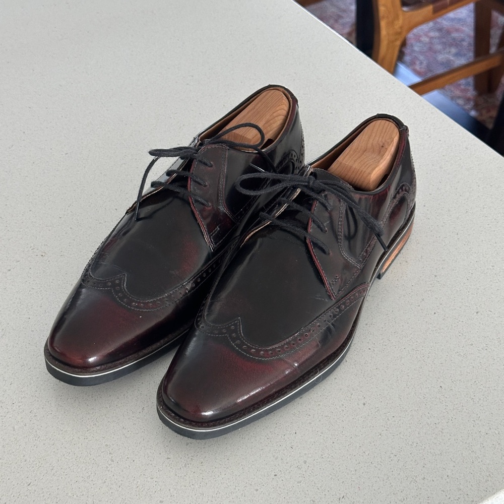 Giorgio Brutini Burgundy and Black Oxfords